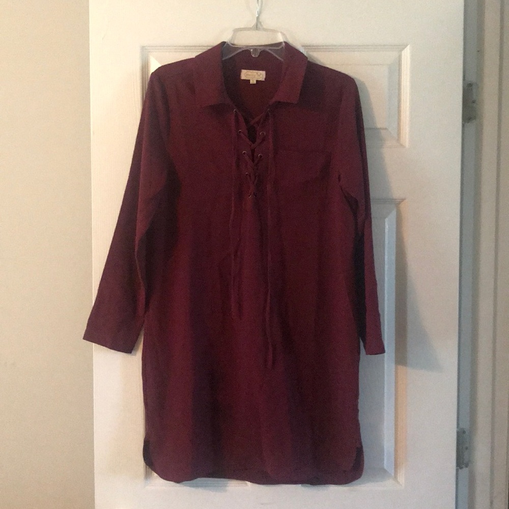 Collared Longe Sleeve Game Day Dress